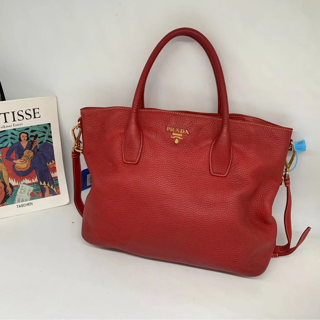 95新 Prada/普拉达 红色手提包/EE09708016/8016