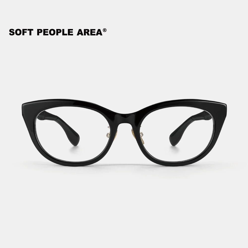 SOFT PEOPLE AREA-BOO（光学）方圆形竹节镜腿板材镜框眼镜