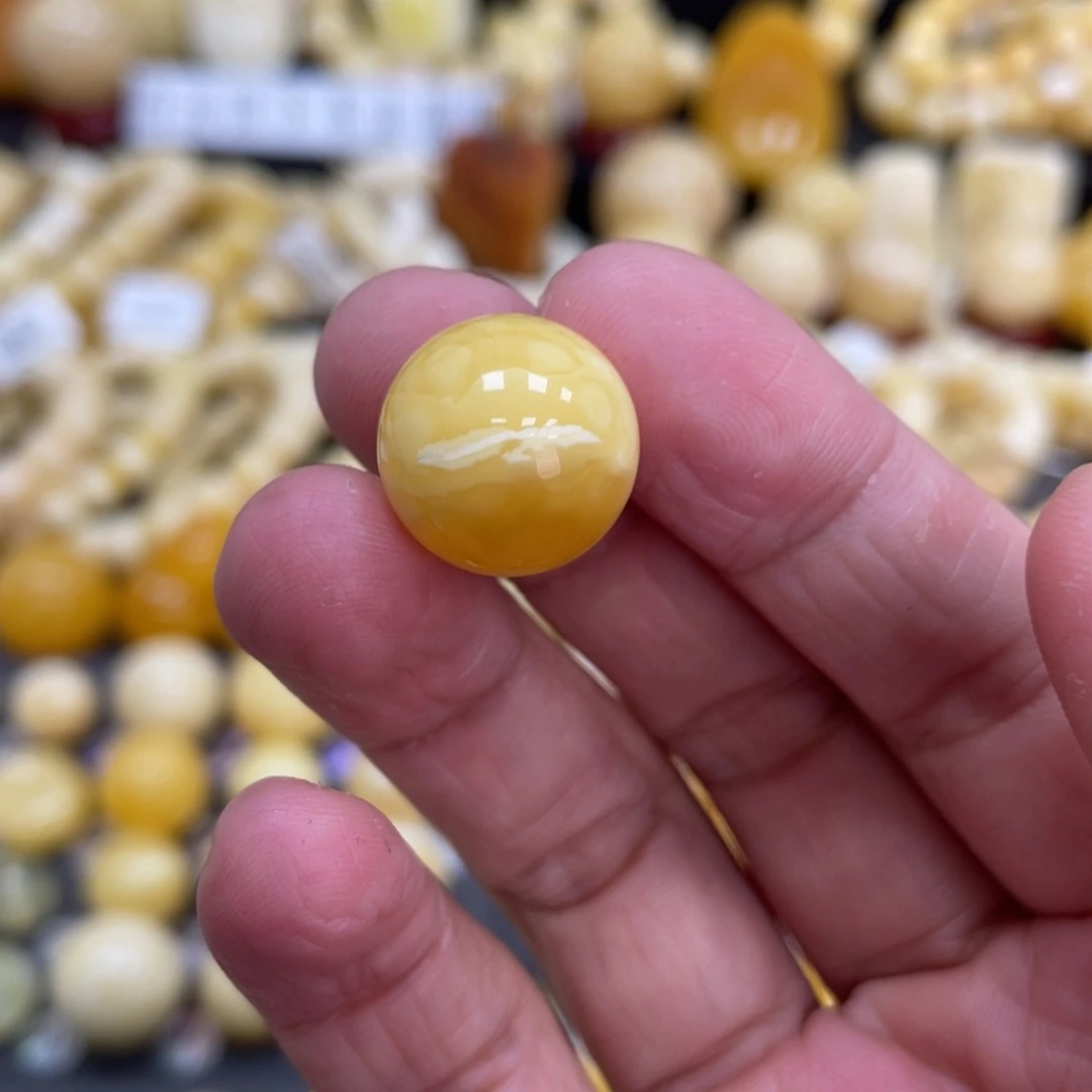 琥珀珠宝奇石未镶嵌15.5mm微瑕疵