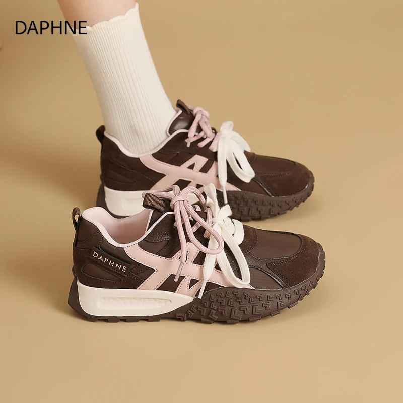 达芙妮休闲鞋女2025秋季新款德训鞋女阿甘鞋轻便外穿百搭运动鞋女