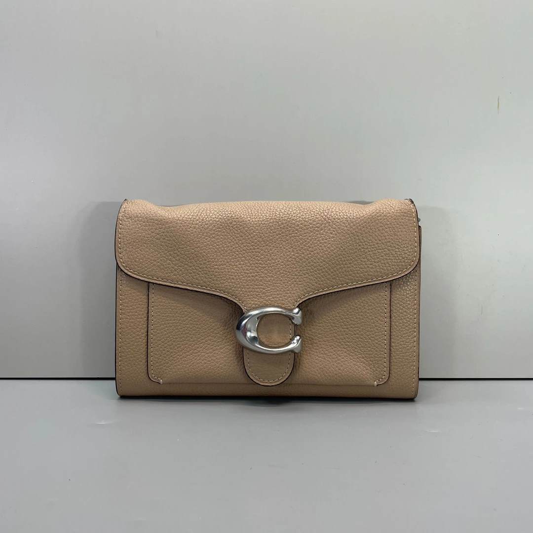 90新 COACH/蔻驰 小林/tabby20奶茶色链条包20*13*3cmB020915