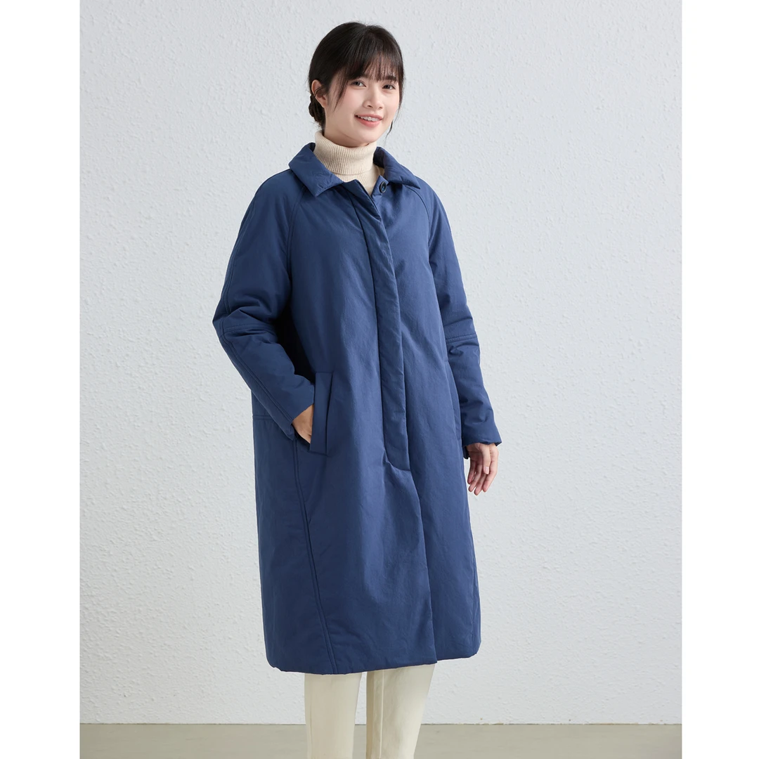 大地之歌~藏青色/十木米原创百分百长绒棉文艺百搭加厚棉服外套