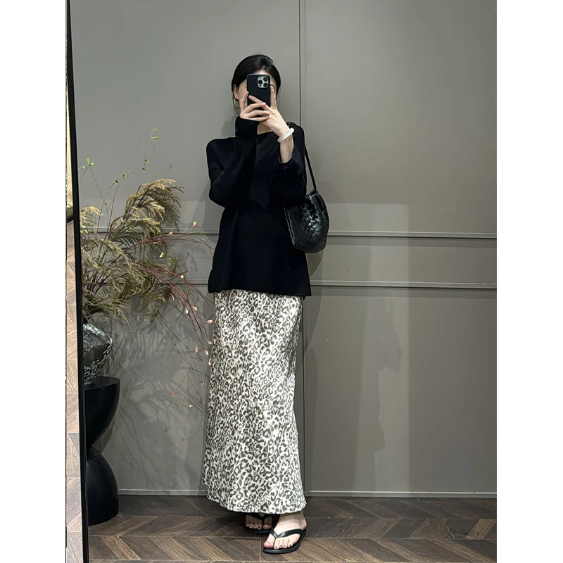 饭饭FANN COLLECTION 佩斯利 100人丝度假风豹纹半身裙FANNC241