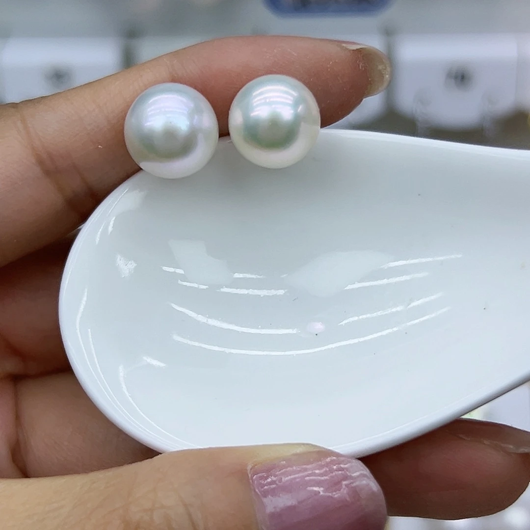 银S925镶嵌耳饰淡水珍珠