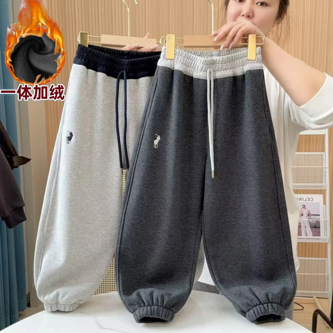 【一体加绒】男童裤子加绒加厚冬季儿童运动裤2025新款中大童卫裤帅