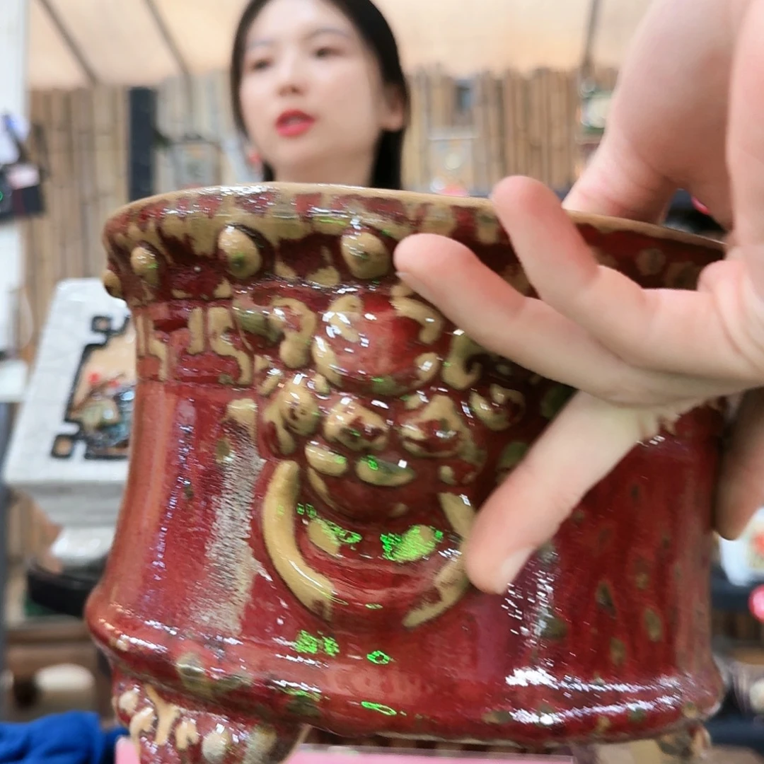 依***叶7169石湾瑕疵窑变随机