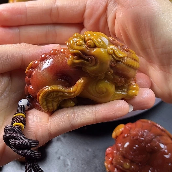 顺***0寿山石手把件把玩件