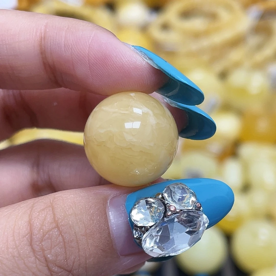 蜜蜡未镶嵌珠宝奇石16.6mm虎皮圆珠
