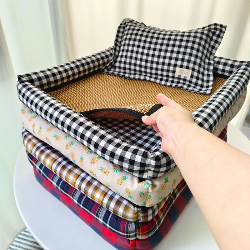 夏季宠物凉席窝透气藤编狗窝猫窝降温床垫小型犬适用