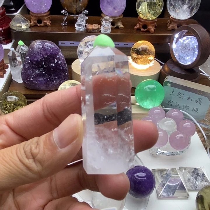 水晶摆件未镶嵌天然白水晶柱漏