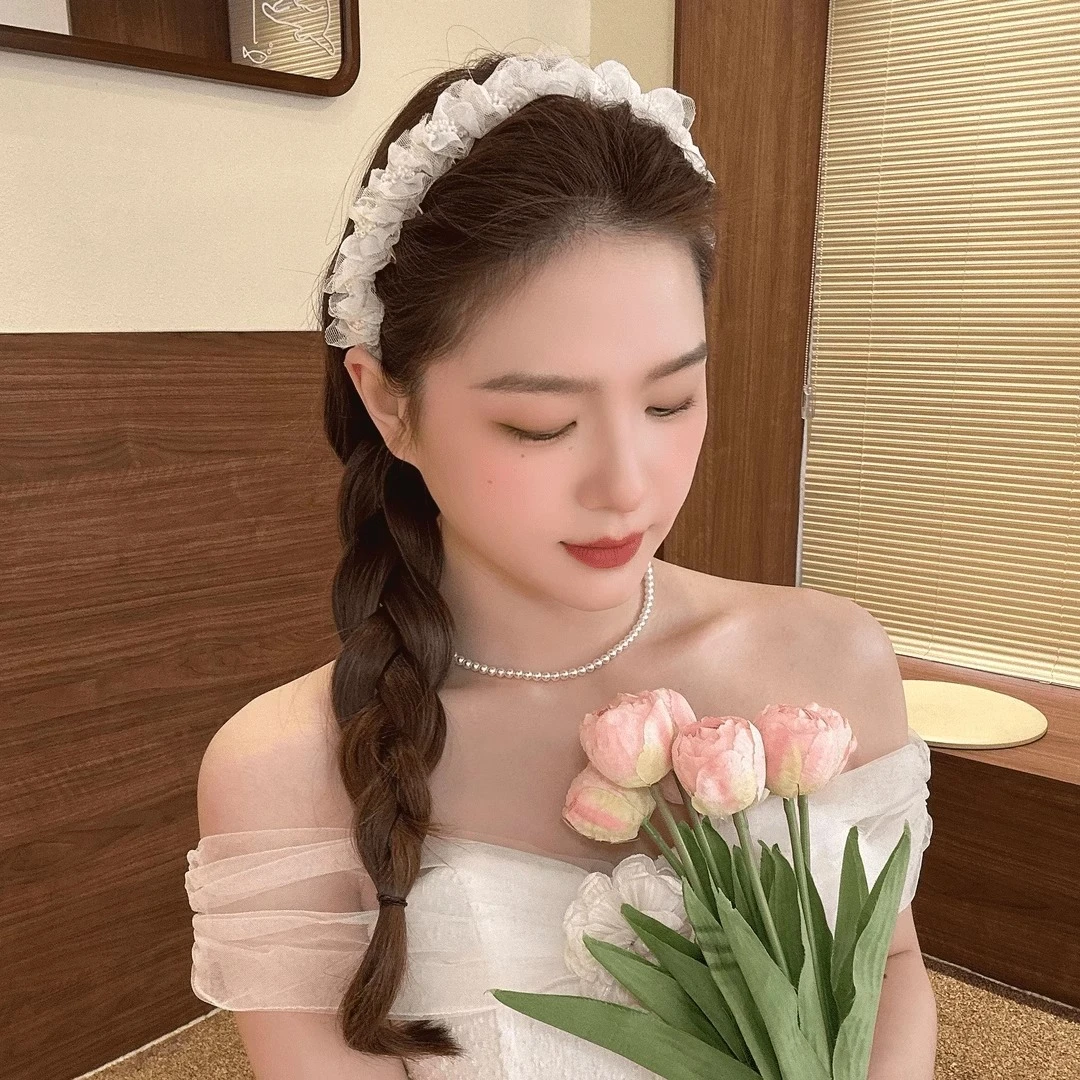 少女风高颅顶发箍夏季百搭头箍复古温柔法式百搭洗脸甜美气质头饰