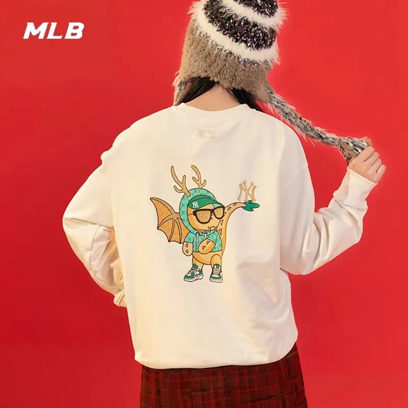 MLB 男女装NY宽松套头衫2025新款运动服圆领卫衣长袖官方专柜正品