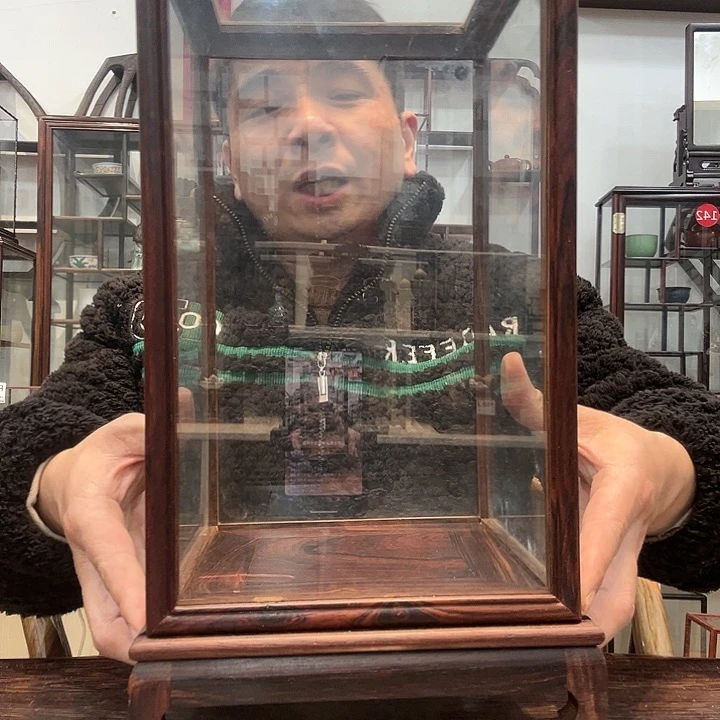 红酸枝木类红酸枝微凹推拉门玻璃罩872