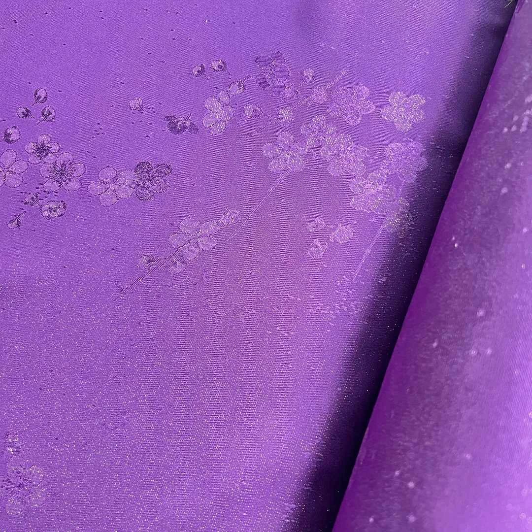 【楚娇】29-葡萄籽织金梅花  百分百桑蚕丝  70门幅正绢