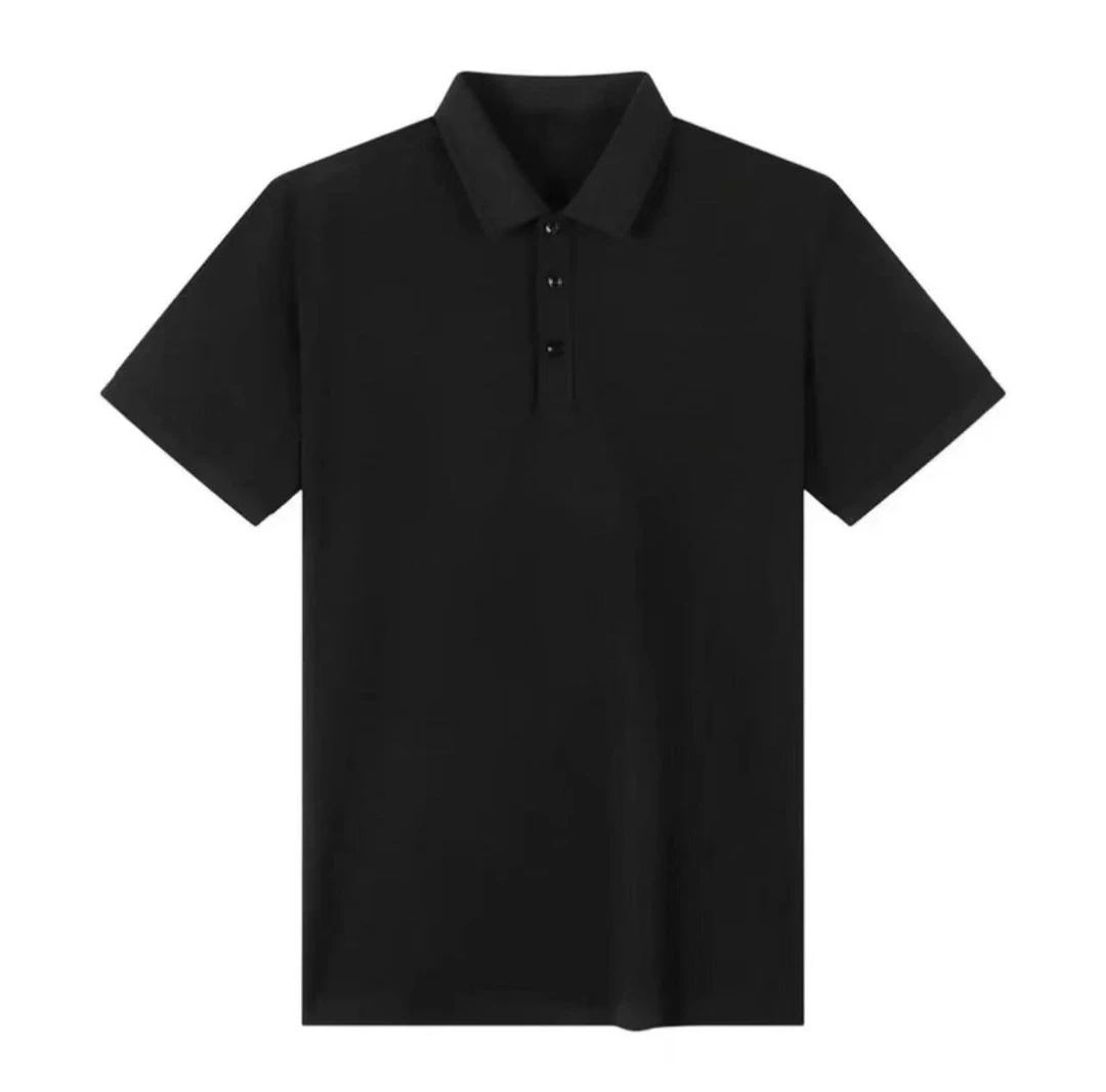 （1-polo）2025新款男士黑色翻领POLO衫时尚百搭气质款