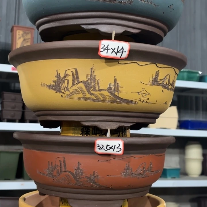 紫砂花盆           100-4。