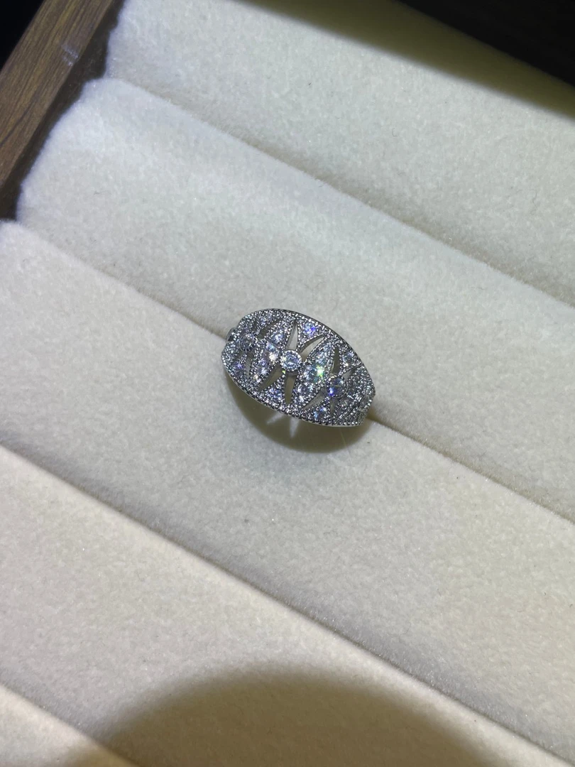 铜合金合成锆石戒指 ZR-2370 复古雕花戒指