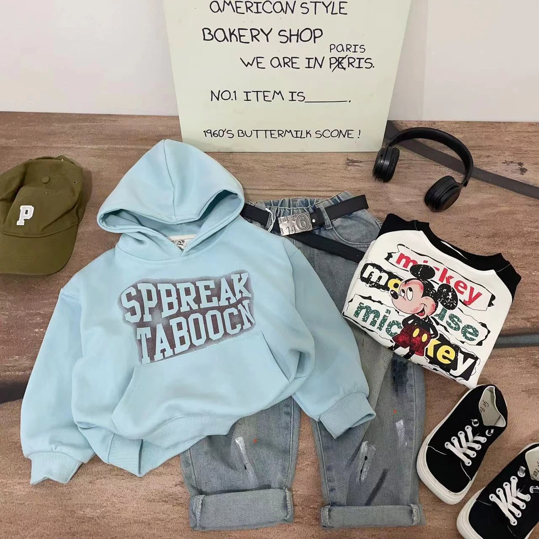 【E401-E499】  2025新款春款卫衣卫裤儿童原创设计百搭卫衣