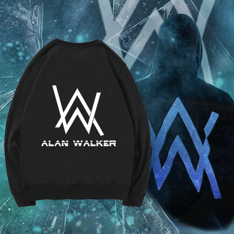 艾伦沃克同款男士卫衣春秋圆领长袖上衣潮流新款冬季加绒加厚男装