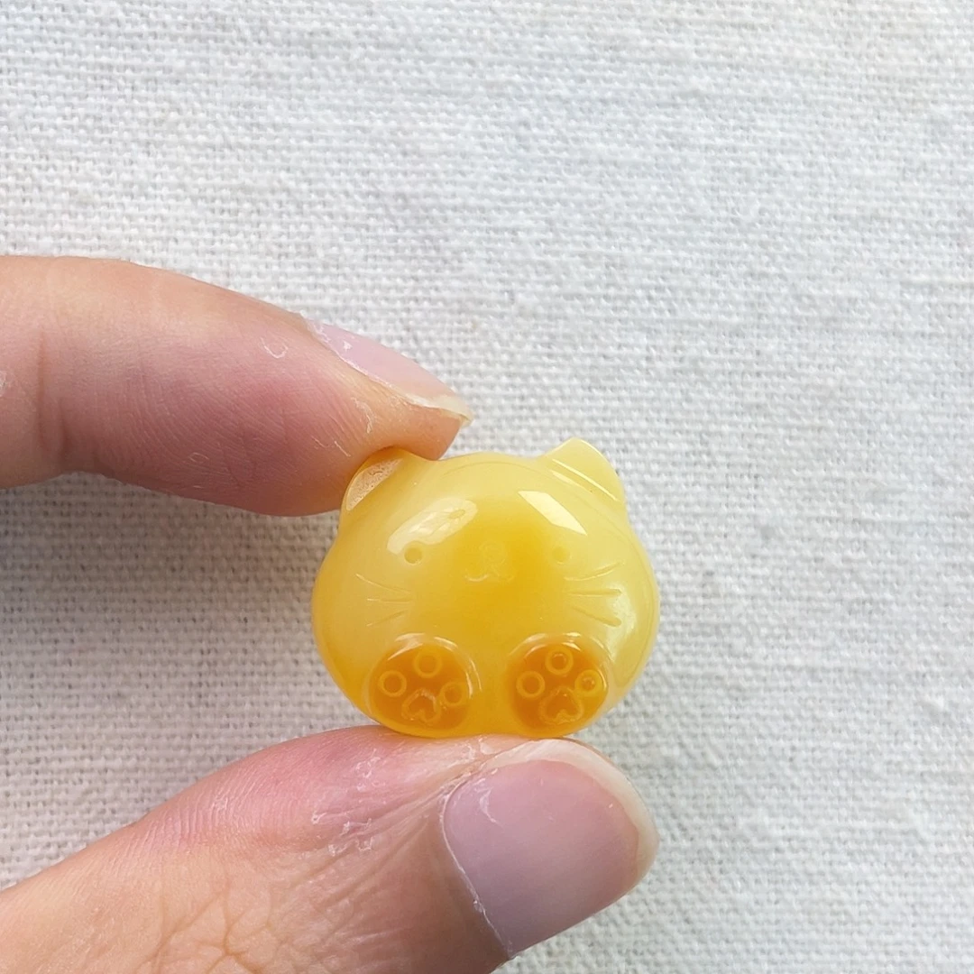 琥珀未镶嵌裸石丸子猫咪