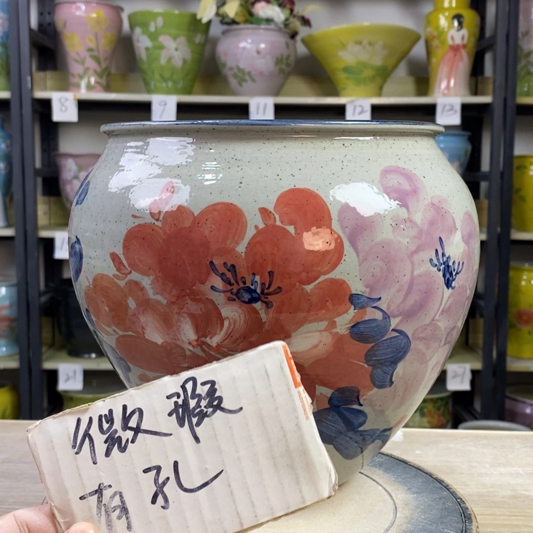 景德镇手工手绘陶瓷花盆