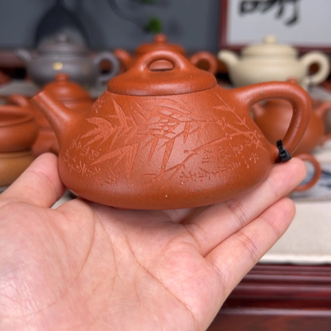 紫砂茶壶宝山红泥200