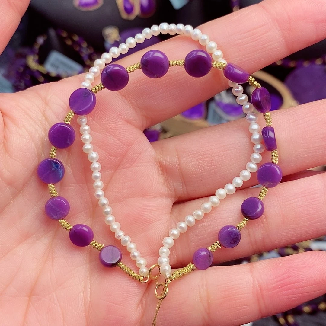 苏纪石（舒俱来）手链18K金镶嵌