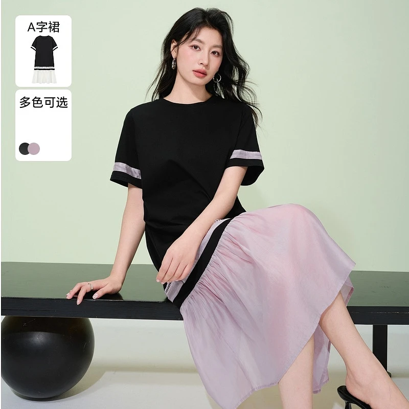 百家好千金气质穿搭高质感女装纯欲慵懒风休闲连衣裙-B0624A5T032