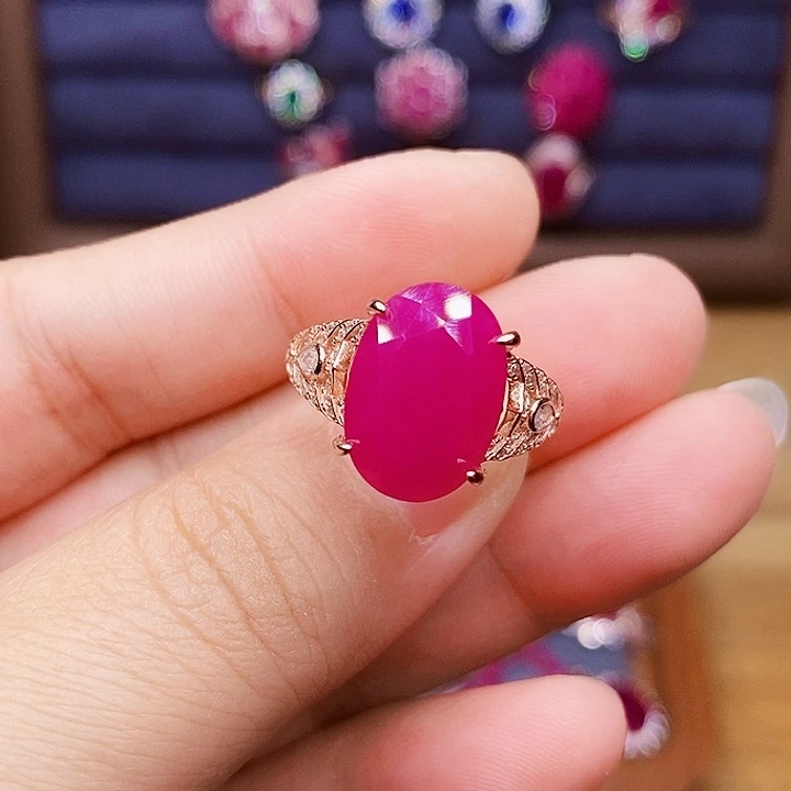 红宝石银S925镶嵌戒指