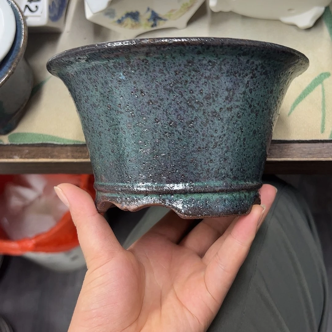 紫砂花盆031号瑕疵15/8cm窑变