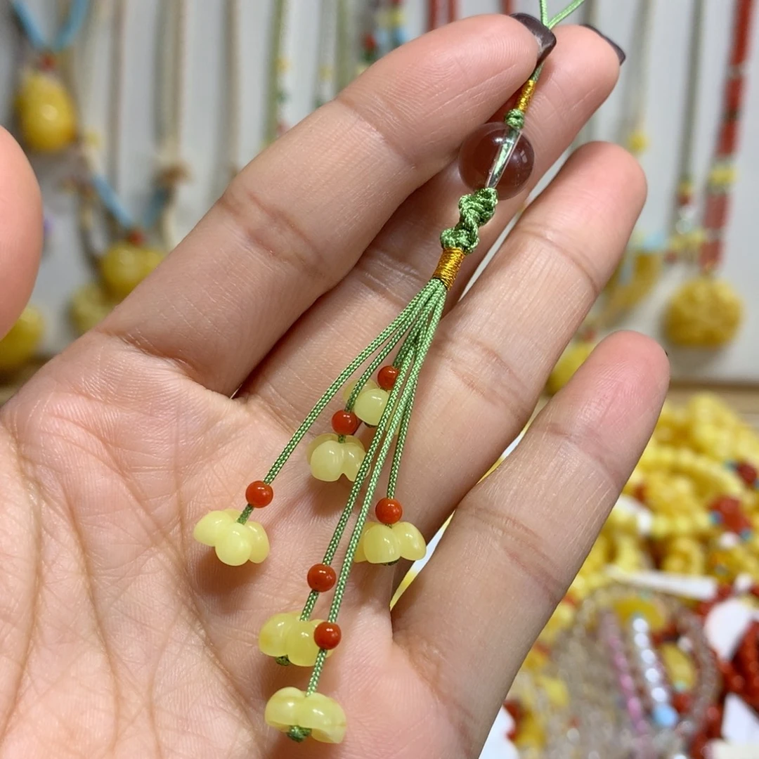 蜜蜡未镶嵌裸石手机挂