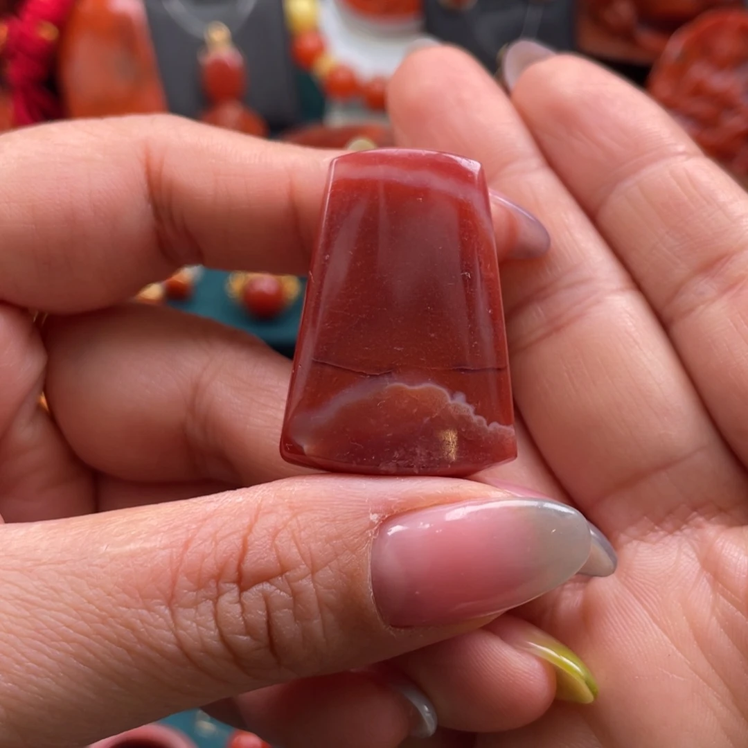 南红玛瑙未镶嵌川料南红满肉无事牌吊坠