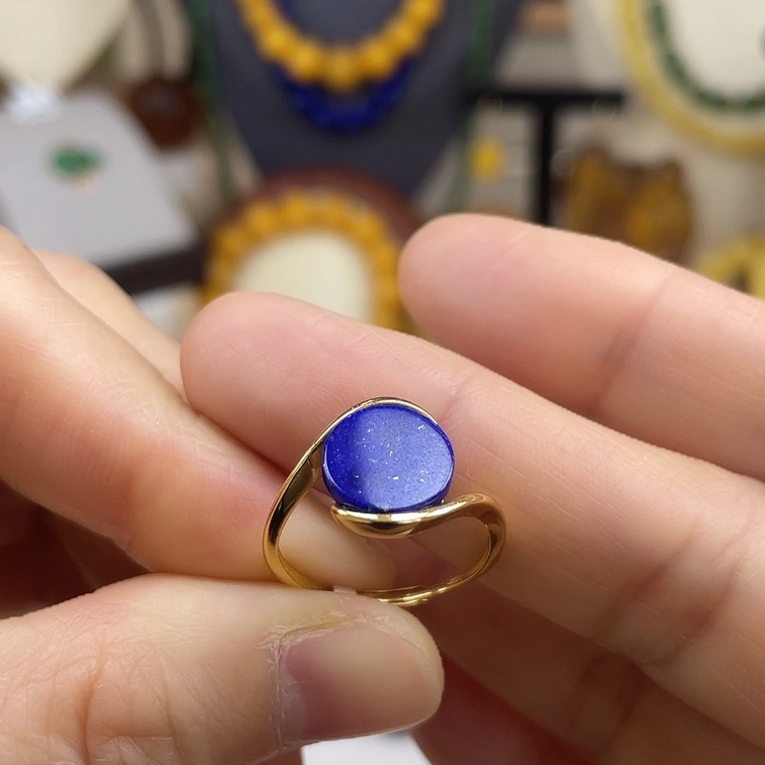 青金石银S925镶嵌戒指