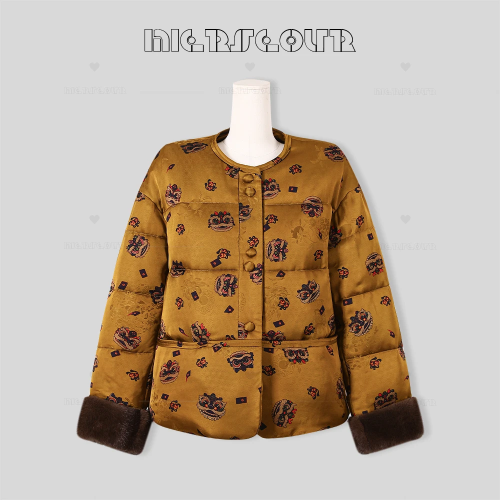 2024冬季新款新中式提花鹅绒羽绒服2S252-2