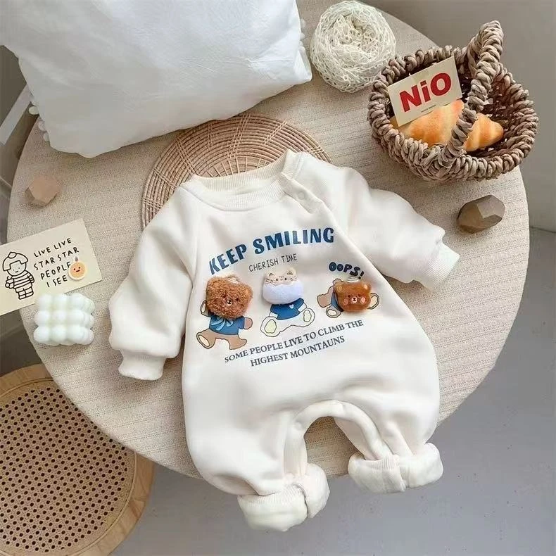 纯棉厚包屁长爬春秋洋气卡通