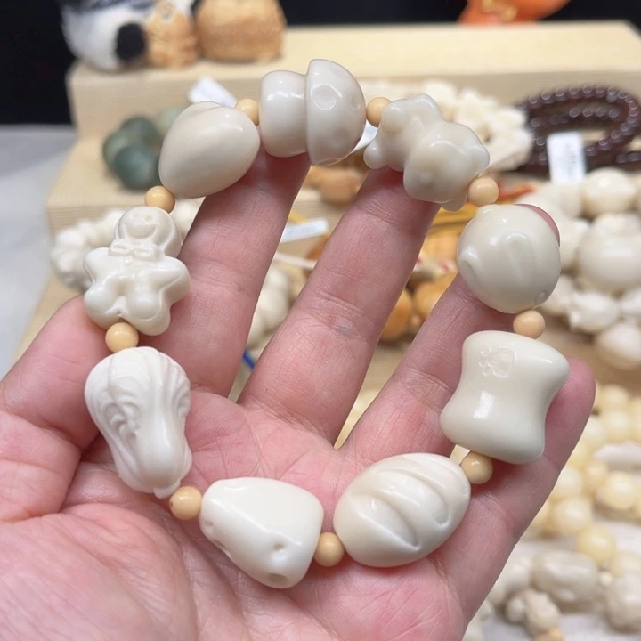 菩提根/象牙果手串象牙果多宝混搭瑕2-15-5