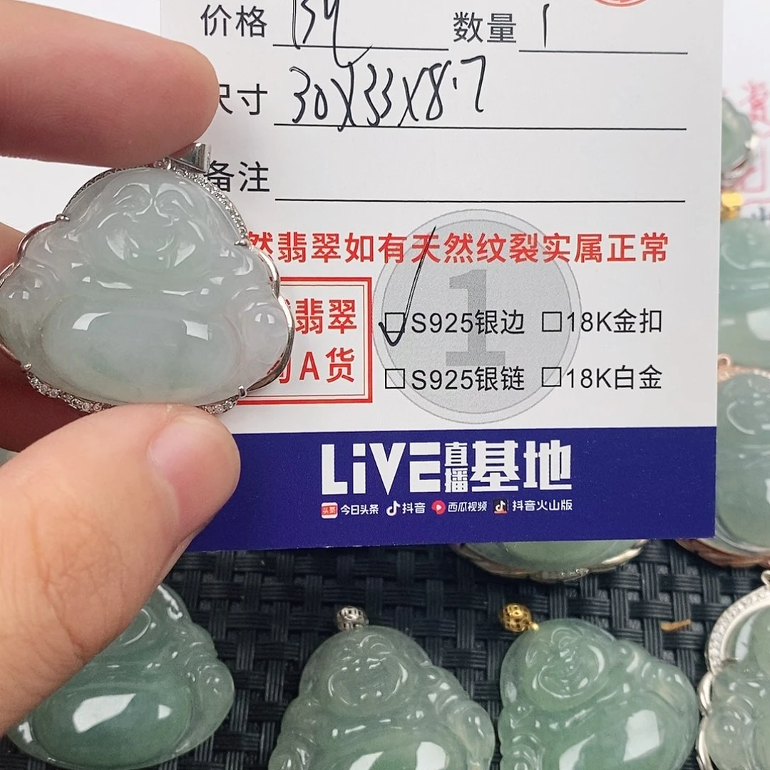 翡翠银S925镶嵌颈饰