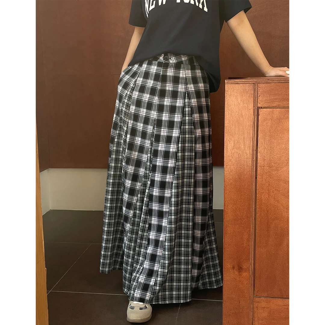 【现现专场】大码女装春夏季格纹半身裙显瘦气质复古百搭胖mm裙子