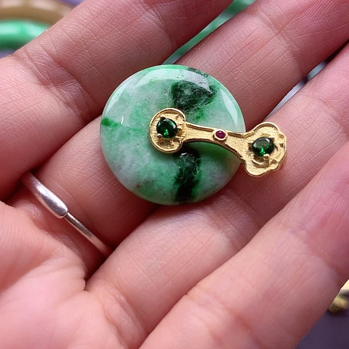 颈饰银S925镶嵌翡翠翡翠