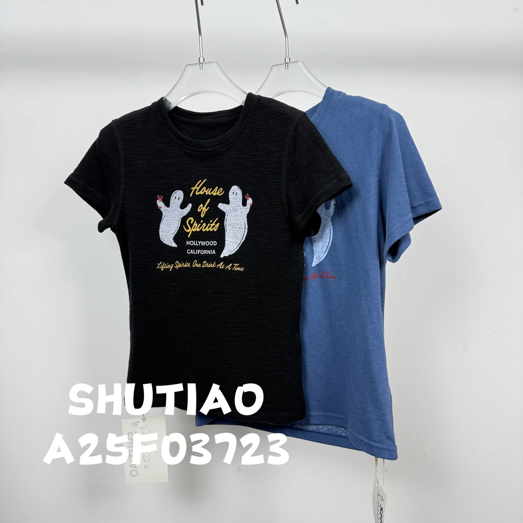 【SHUTIAO】2025夏季：新款小众设计款T恤A25F03723