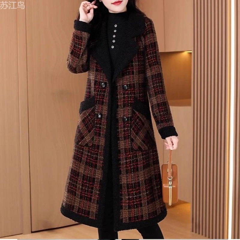 加绒加厚大衣2025秋冬新款宽松中长款毛呢女士高端大气上档次外套