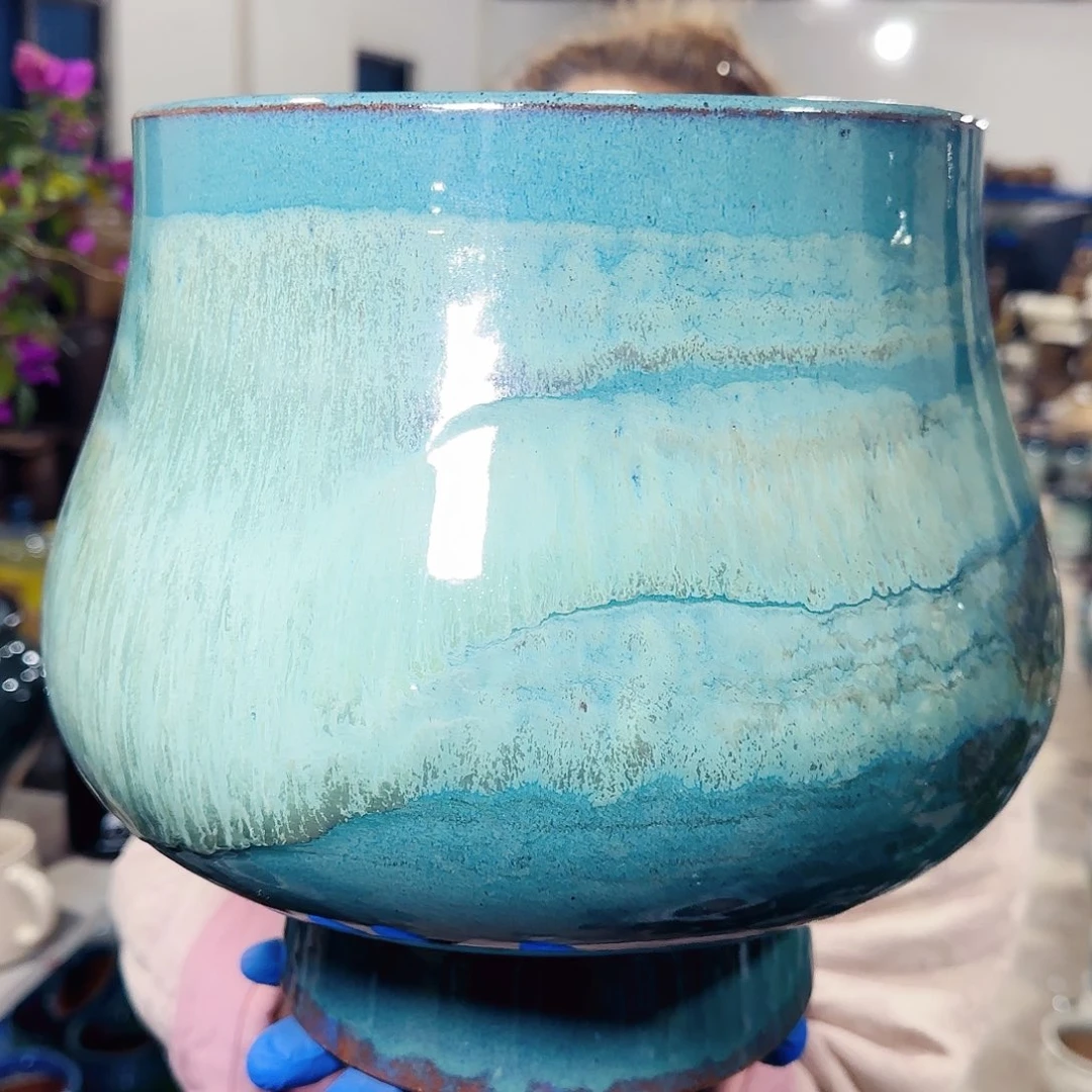 紫砂花盆高25口22