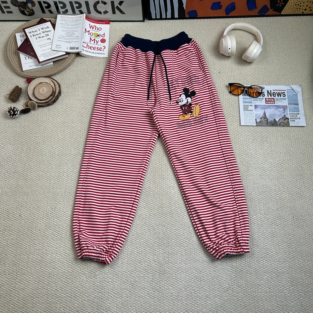 【蟹蟹推荐】2024秋冬季新款加绒条纹休闲裤束脚裤8156