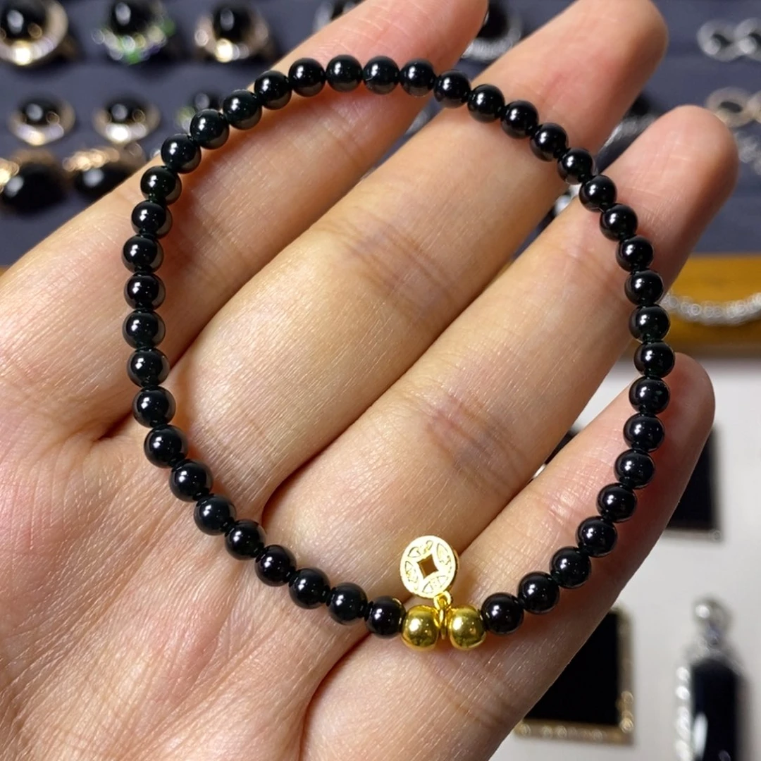 颈饰未镶嵌翡翠墨翠手串