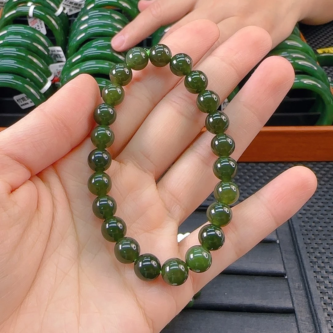 未镶嵌手链和田玉碧玉手串卡8