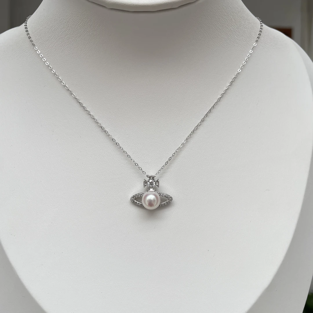 西太后款akoya7.5-8mm海水珍珠吊坠正圆极光极微瑕时尚轻奢百搭H2