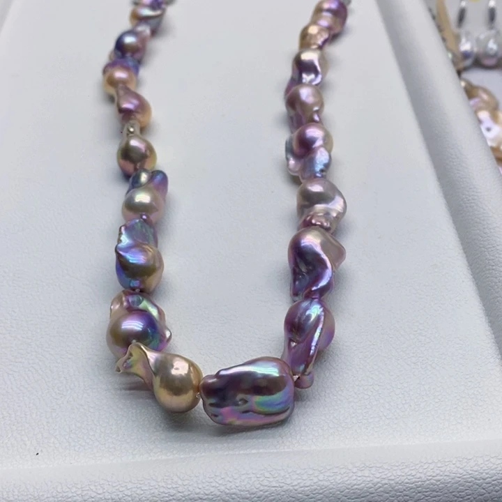 银S925镶嵌淡水珍珠耳饰大*思