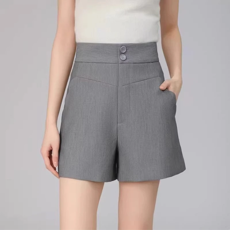 商场同款2025年早春新款女装高腰两粒扣休闲短裤五分裤女5100427