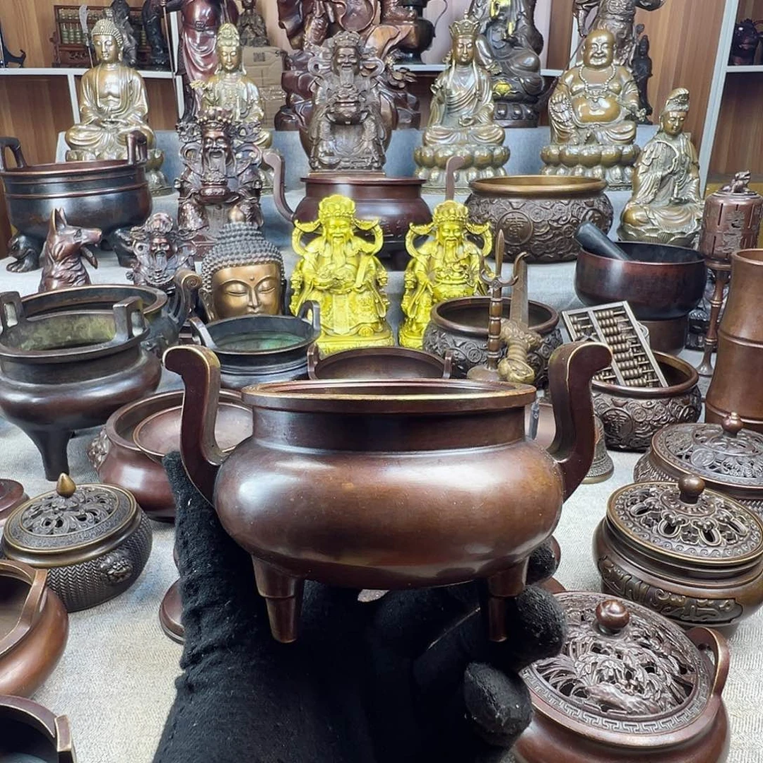 铜香炉铜摆件铜工艺品风水摆件