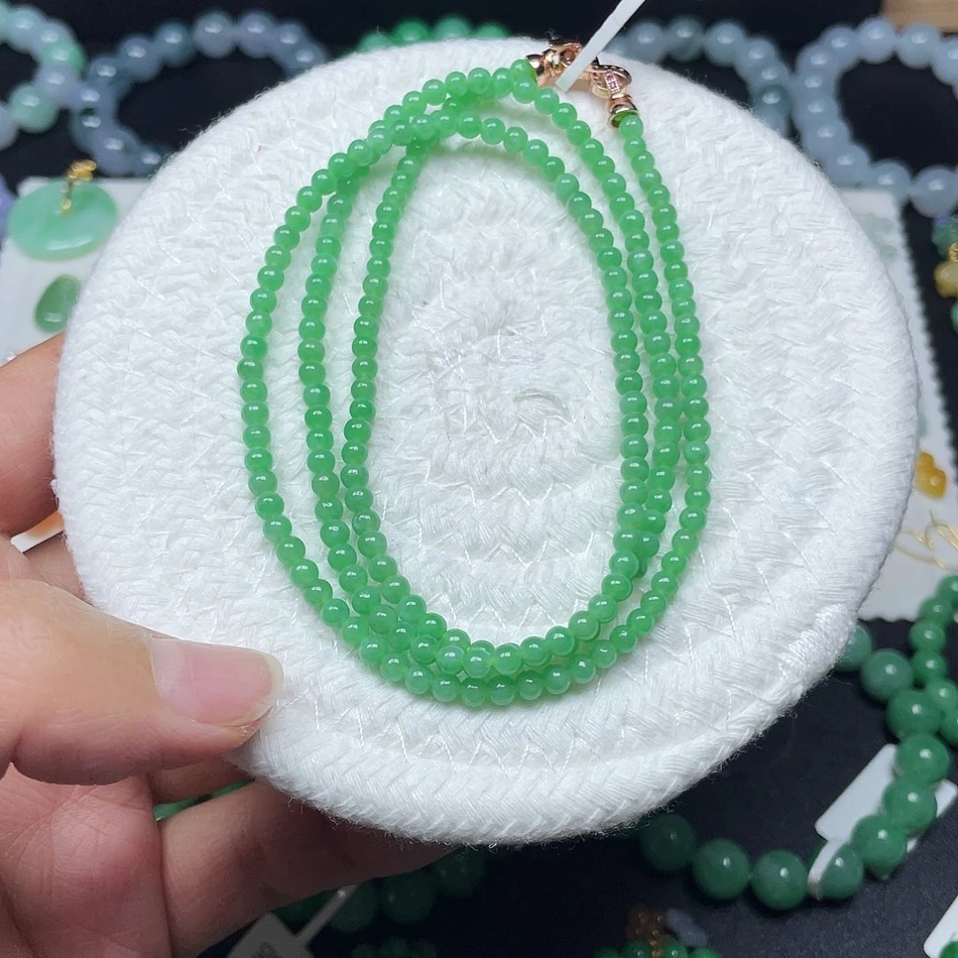 翡翠未镶嵌手链天然缅甸翡翠A货卡3.5